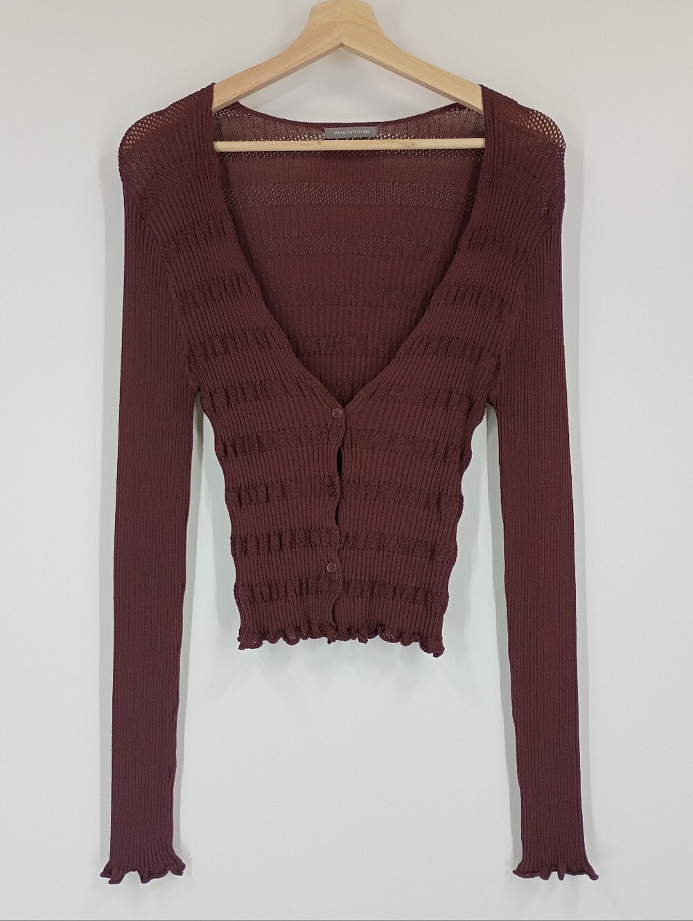 Urban Outfitters Ribbed Cropped Knit Cardigan